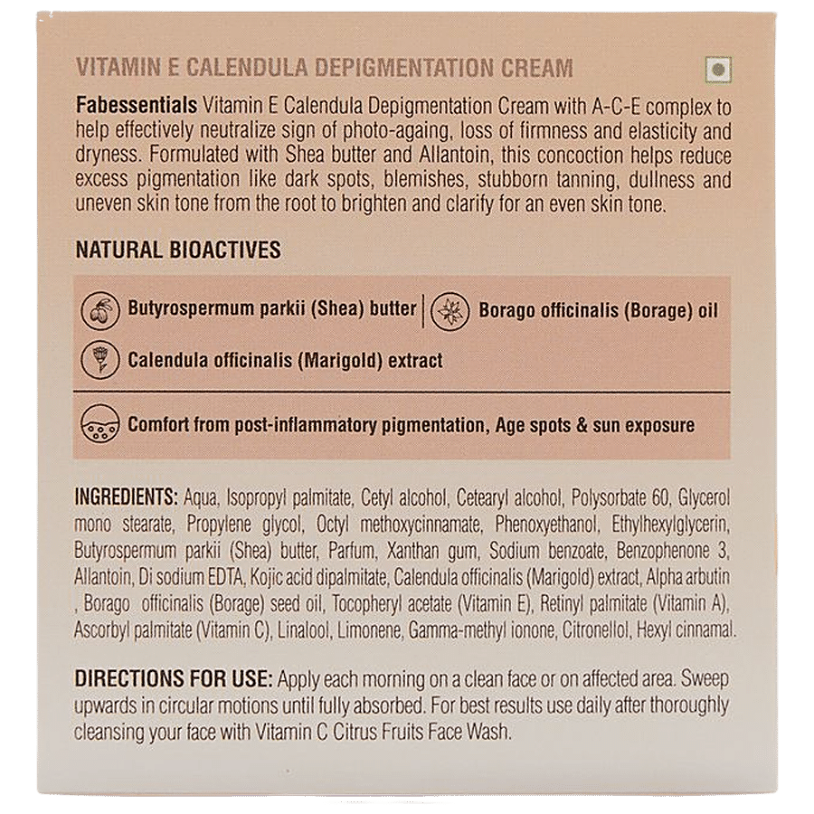 Fabessentials Vitamin E Calendula Depigmentation Cream