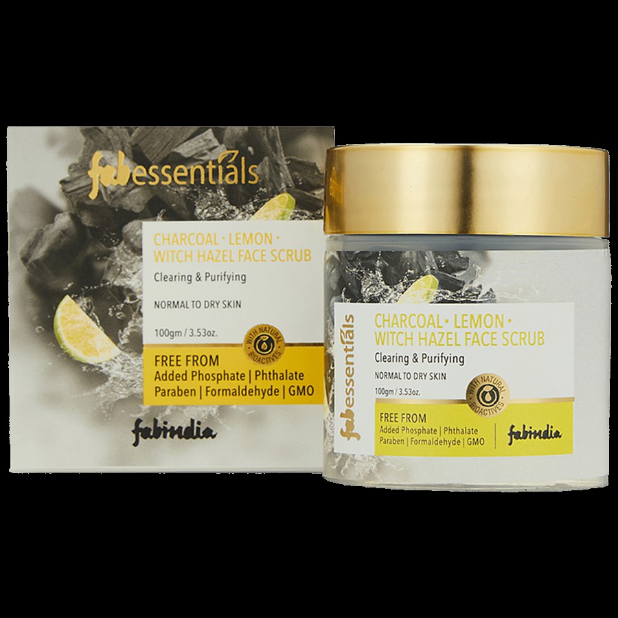 Fabessentials Charcoal Lemon Witch Hazel Face Scrub - Clearing & Purifying