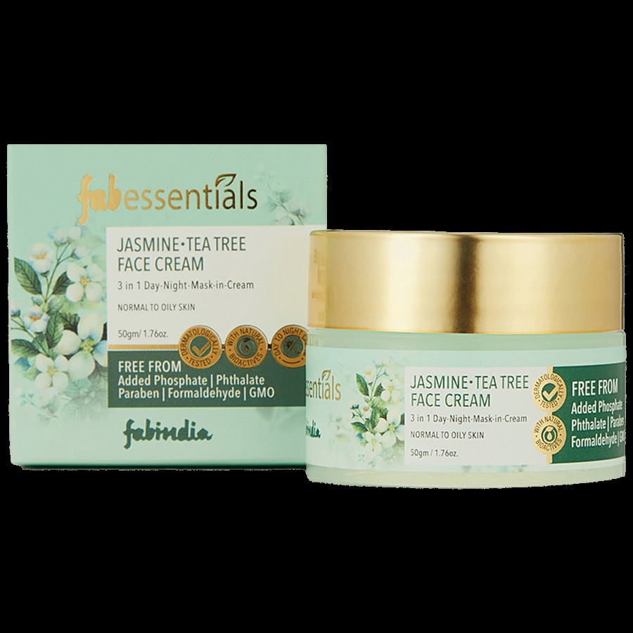 Fabessentials Jasmine Tea Tree Face Cream - 3 In 1 Day-Night-Mask In Cream