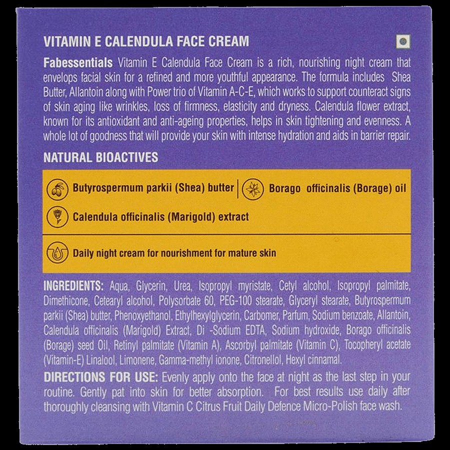 Fabessentials Vitamin E Calendula Face Cream