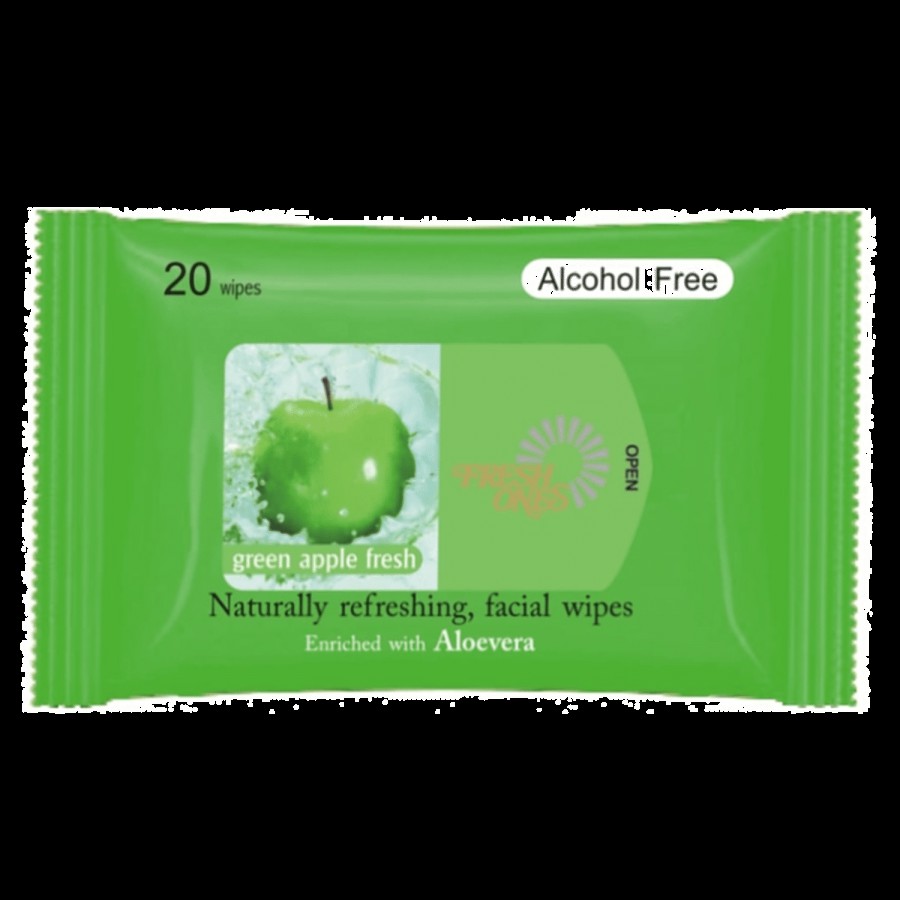 Freshones Facial Wipes - Green Apple Fresh