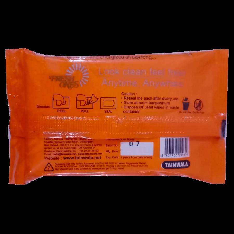 Freshones Facial Wipes - Orange Fresh