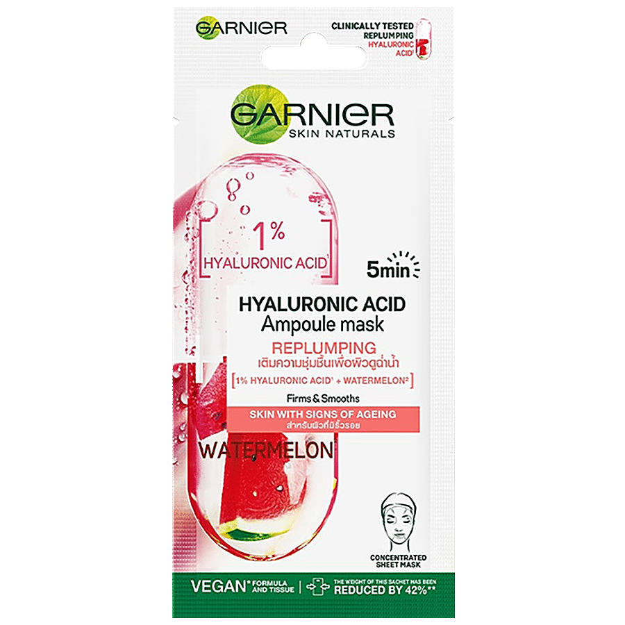 Garnier Hyaluronic Acid Ampoule Face Sheet - With Watermelon