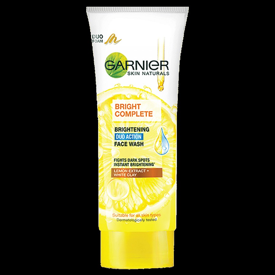 Garnier Bright Complete Duo Action Face Wash - Fights Dark Spots