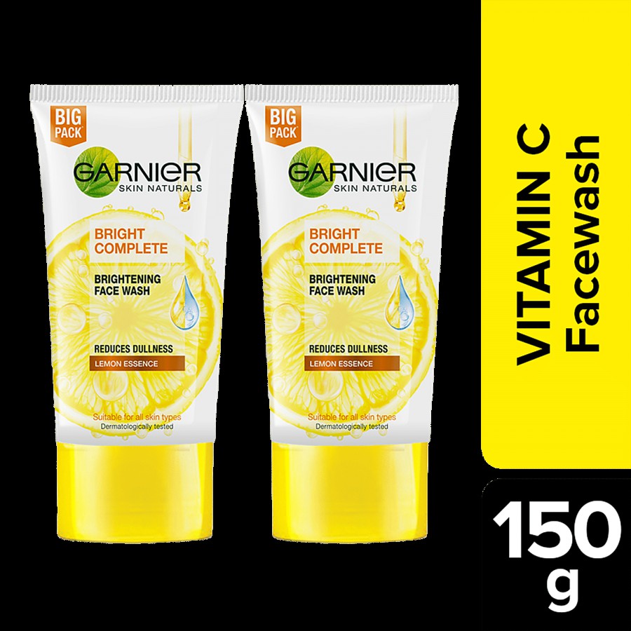 Garnier Bright Complete Vitamin C Facewash - Reduces Dullness