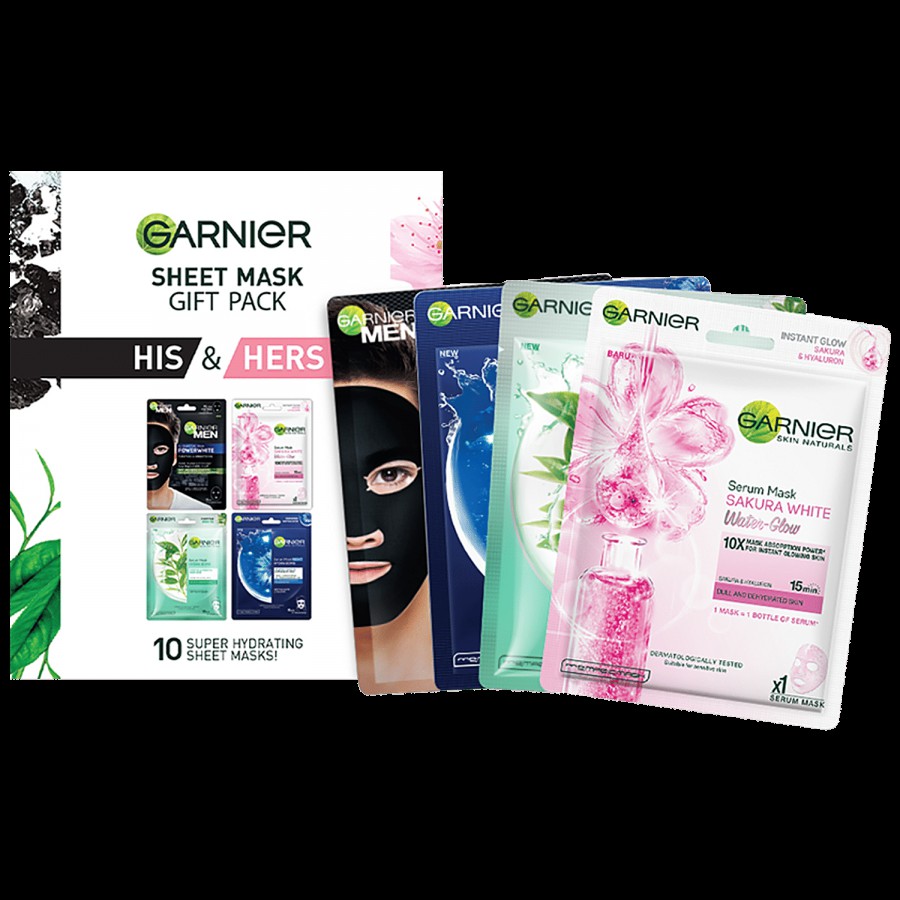 Garnier Garnier Face Sheet Masks For Men & Women - Hydrating Sheet Masks