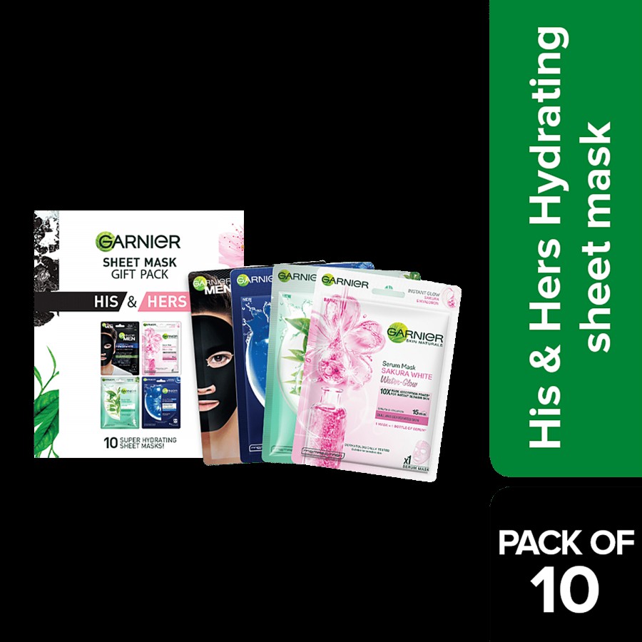 Garnier Garnier Face Sheet Masks For Men & Women - Hydrating Sheet Masks