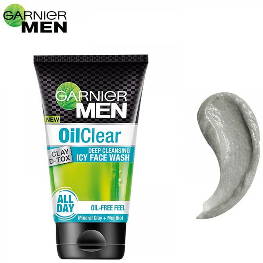 Garnier Men Oil Clear Clay D-Tox Deep Cleansing Icy Face Wash