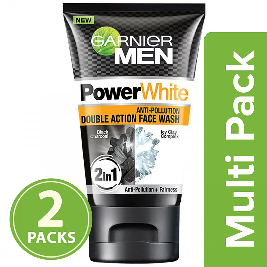 Garnier Men Power White Anti-Pollution Double Action Face Wash