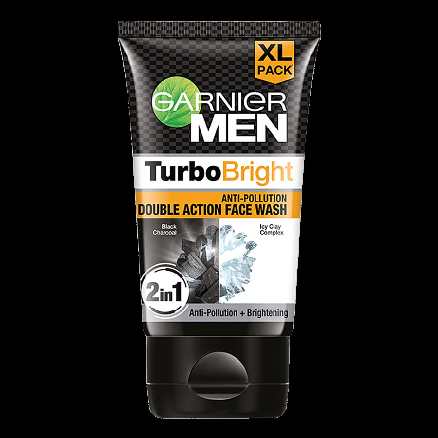 Garnier Men Turbo Bright Anti-Pollution Double Action Face Wash