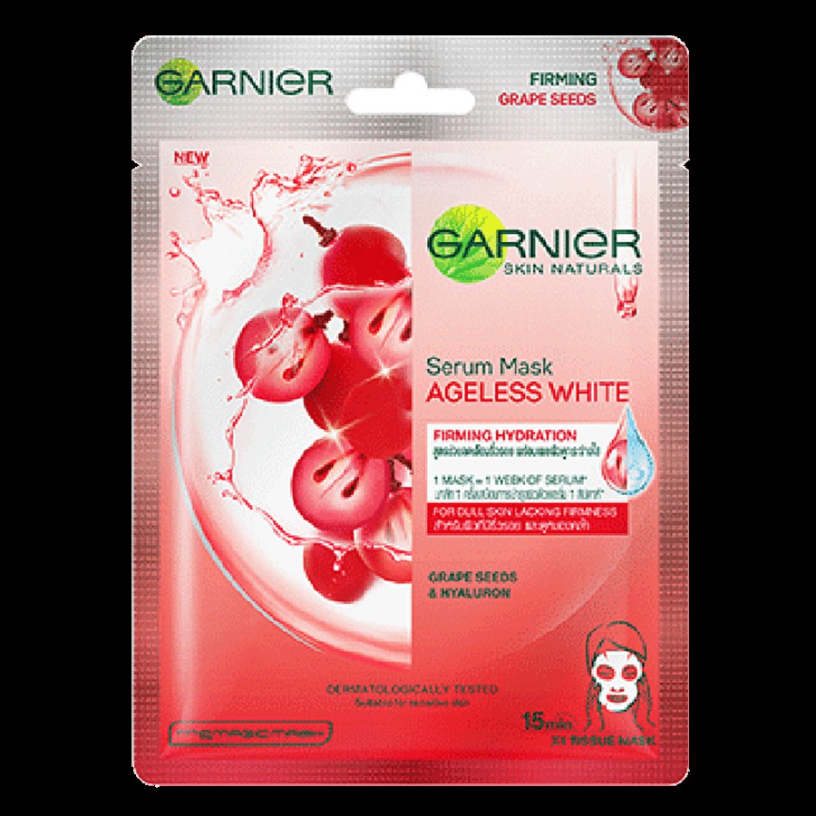 Garnier Skin Naturals Ageless White Face Serum Sheet Mask - Red