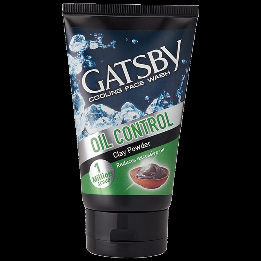 Gatsby Cooling Face Wash With Clay Powder - Oil Control