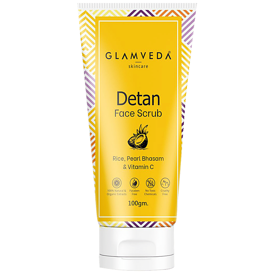 Glamveda Detan Face Scrub - Clears Pores