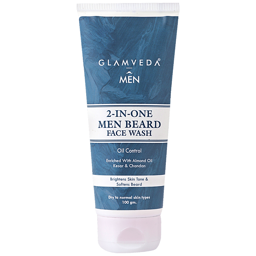 Glamveda Men 2-In-One Beard Face Wash - Oil Control