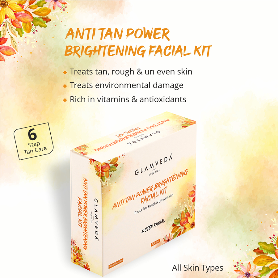 Glamveda Anti Tan Power Brightening Facial Kit - 6 Steps