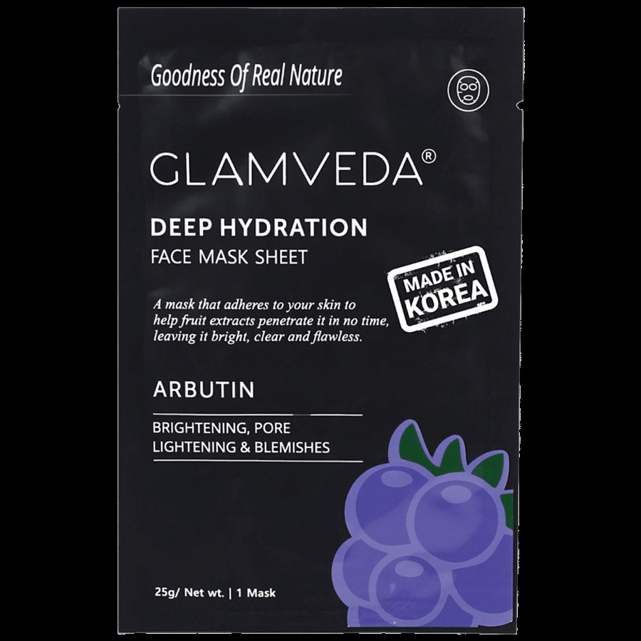 Glamveda Arbutin Anti Pigmentation Korean Face Mask Sheet