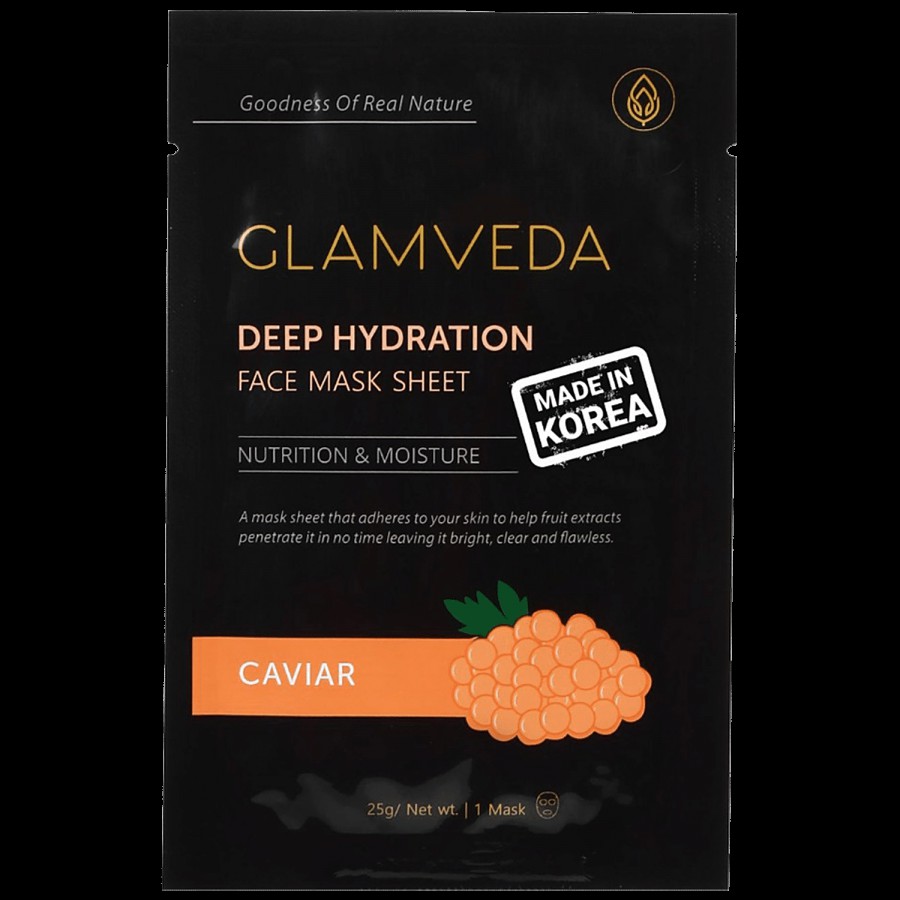 Glamveda Caviar Rejuvenate & Protecting Face Mask Sheet - Nutrition & Moisture