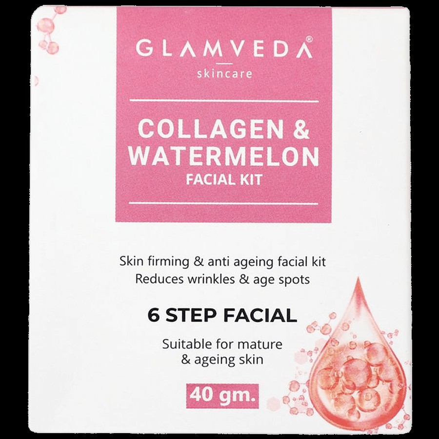 Glamveda Collagen & Watermelon Facial Kit - Skin Firming & Anti-Ageing