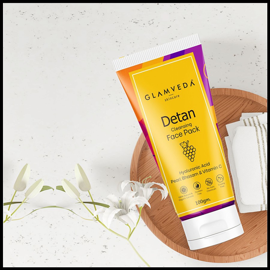 Glamveda Detan Cleansing Face Pack - Provides Glow & Shine