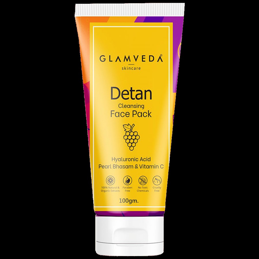 Glamveda Detan Cleansing Face Pack - Provides Glow & Shine