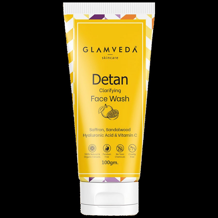 Glamveda Detan Face Wash - Cleans Skin & Provides Glow