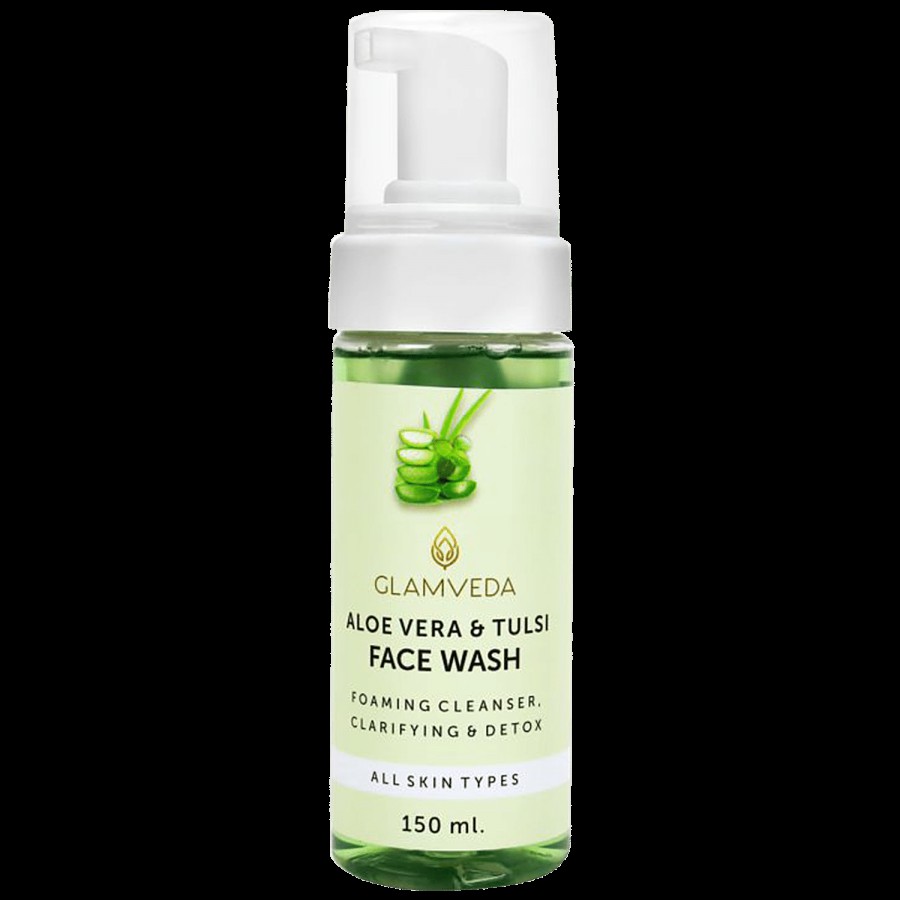 Glamveda Foaming Cleanser Face Wash - Aloe Vera & Tulsi