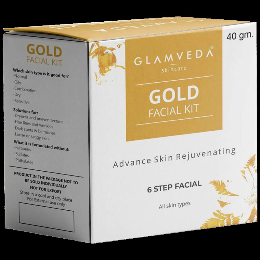 Glamveda Gold Advance Skin Rejuvenating Facial Kit - Provides Glow