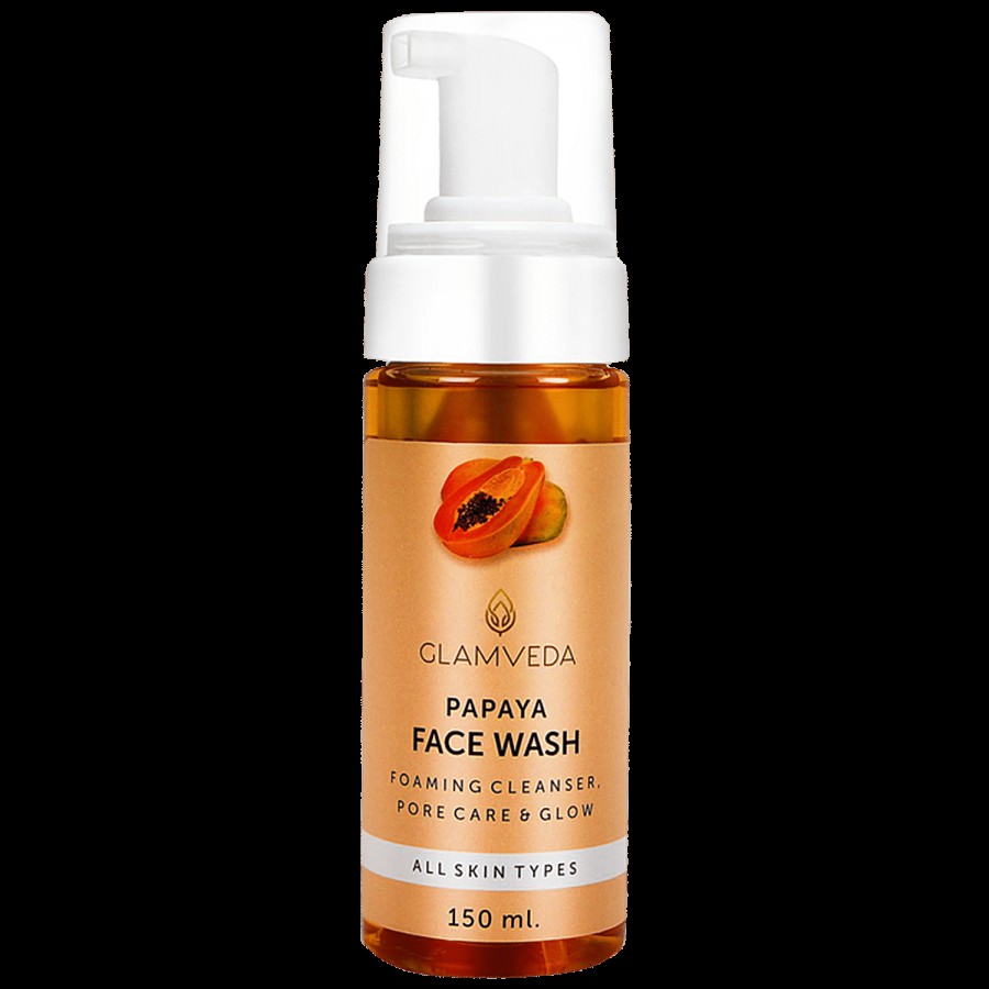 Glamveda Pore Care & Glow Face Wash - Papaya