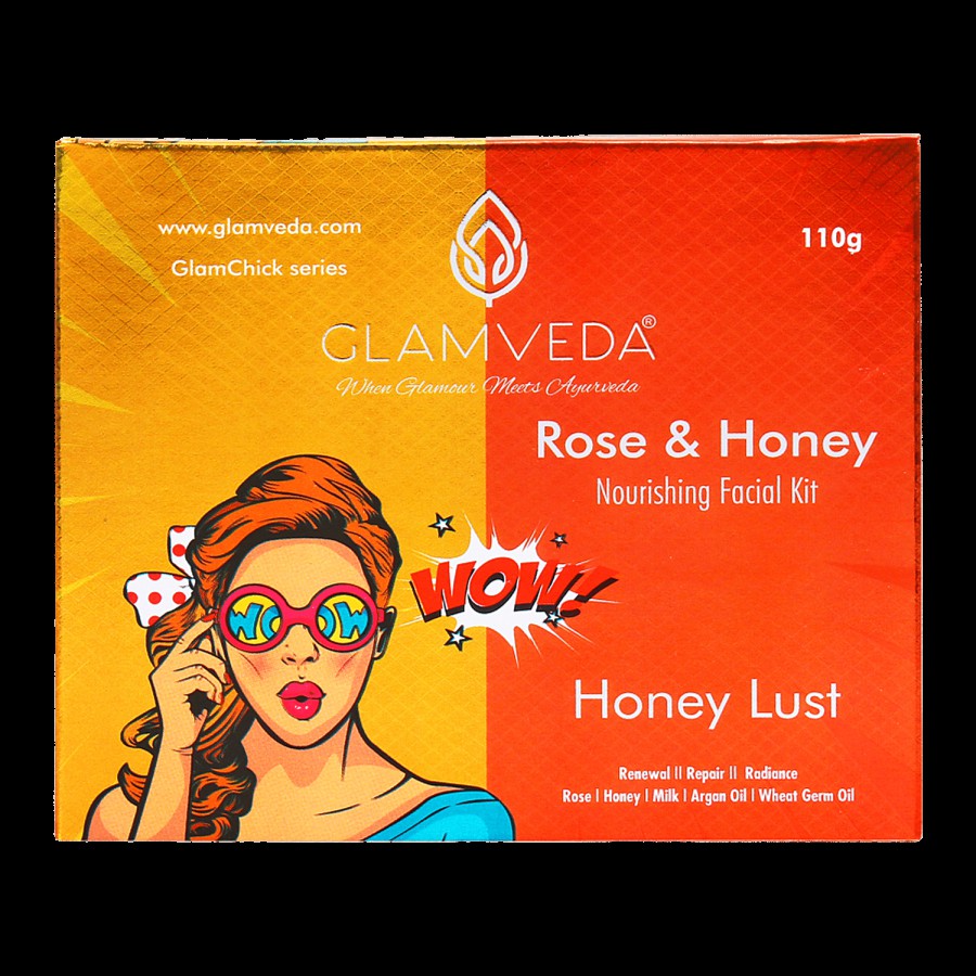 Glamveda Rose & Honey Facial Kit - Honey Lust