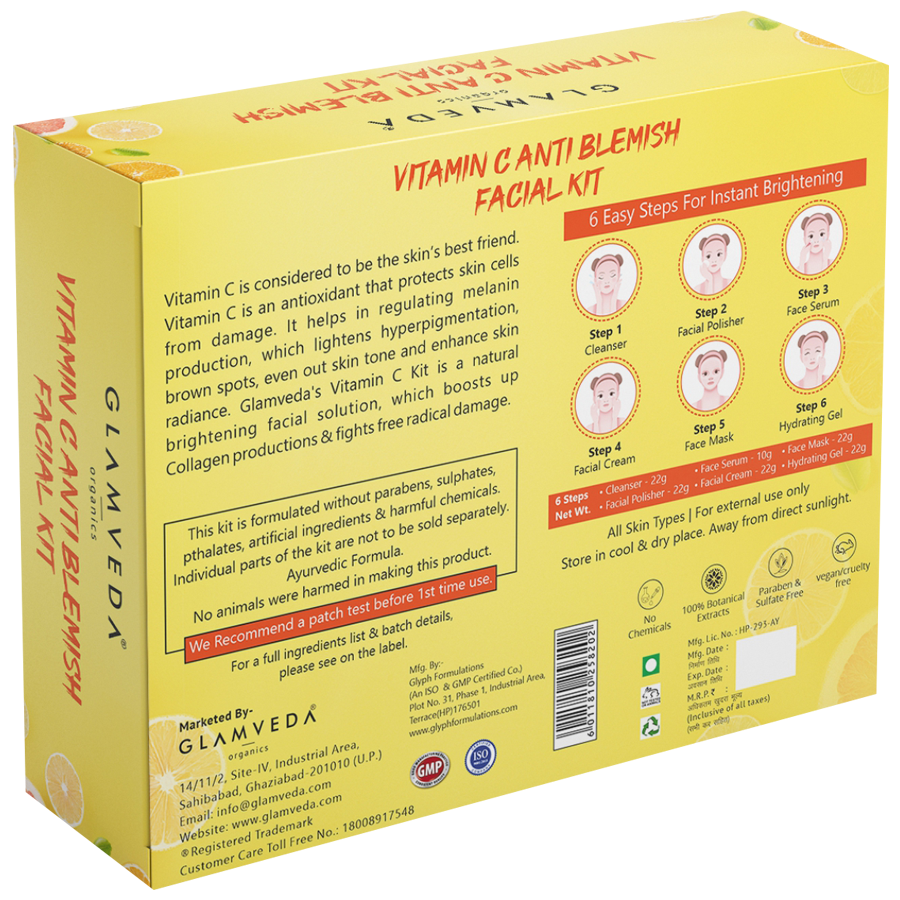 Glamveda Vitamin C Anti Blemish Facial Kit - 6 Steps