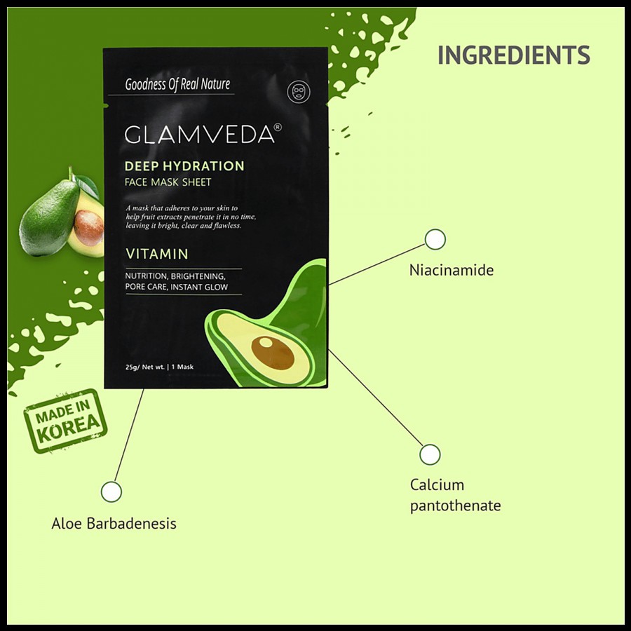 Glamveda Vitamin Pore Care & Nutrition Face Mask Sheet