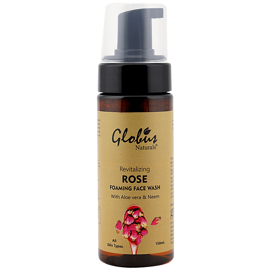 Globus Naturals Revitalizing Rose Foaming Face wash - with Aloe Vera & Neem