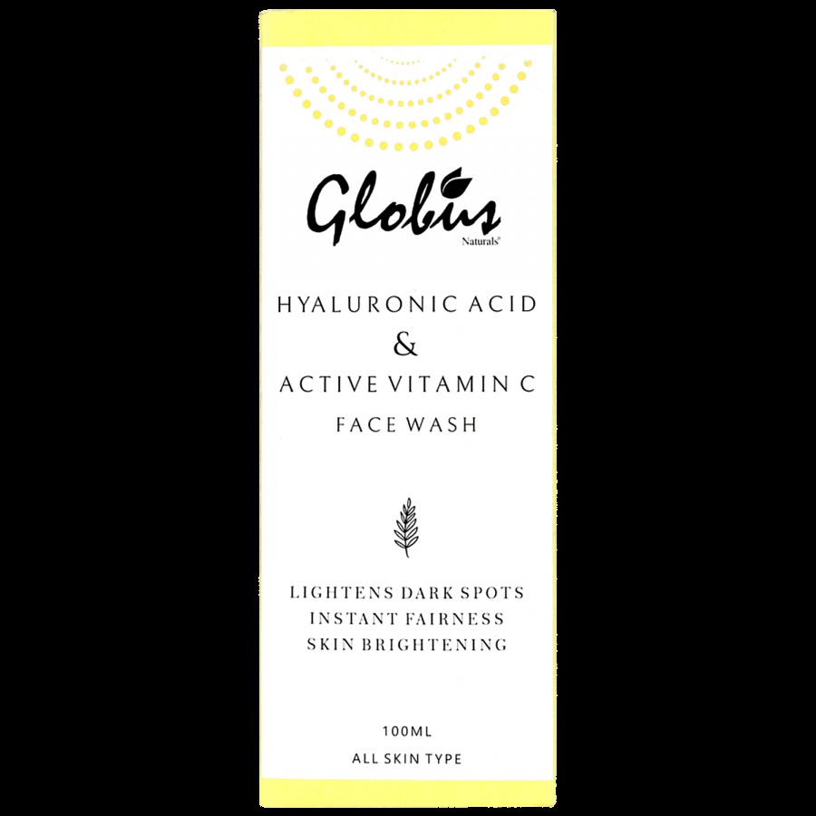 Globus Naturals Anti-Aging Face Wash With Hyaluronic Acid And Vitamin C