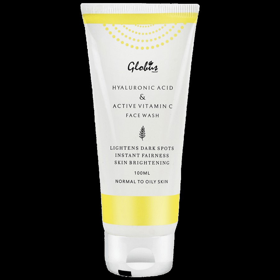 Globus Naturals Anti-Aging Face Wash With Hyaluronic Acid And Vitamin C