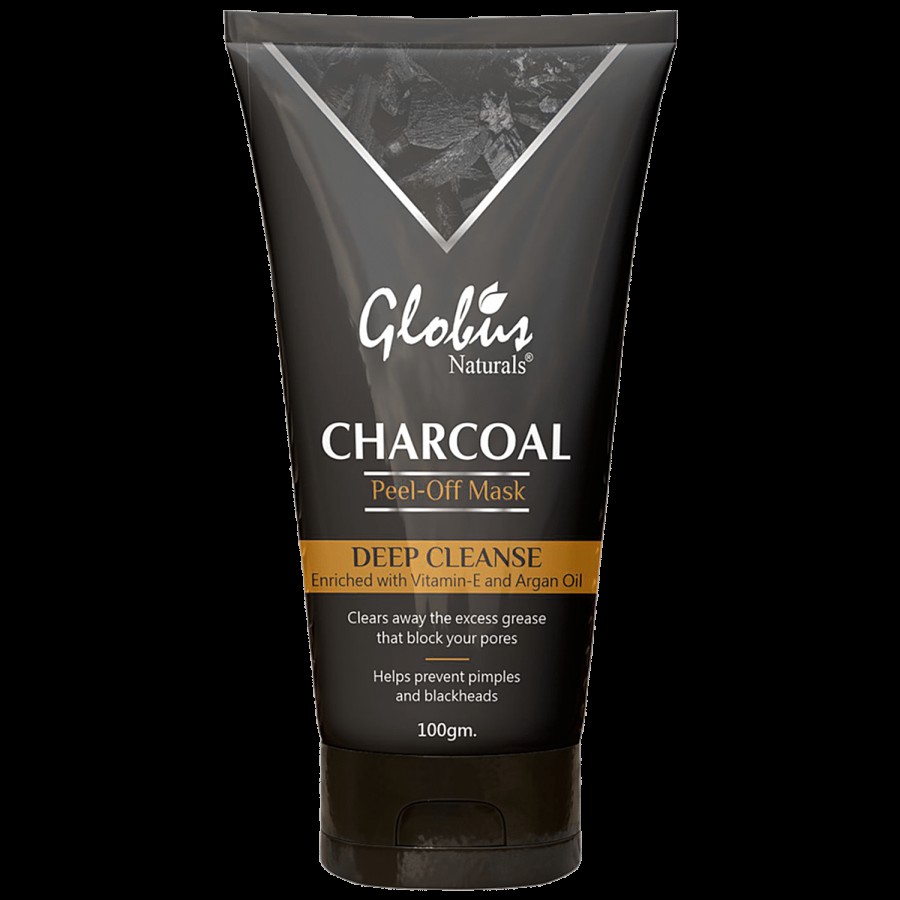 Globus Naturals Charcoal Detoxifying Combo Kit - Face Scrub & Peel-Off Mask