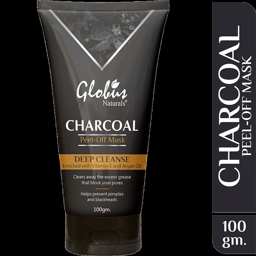 Globus Naturals Charcoal Detoxifying Combo Kit - Face Scrub & Peel-Off Mask