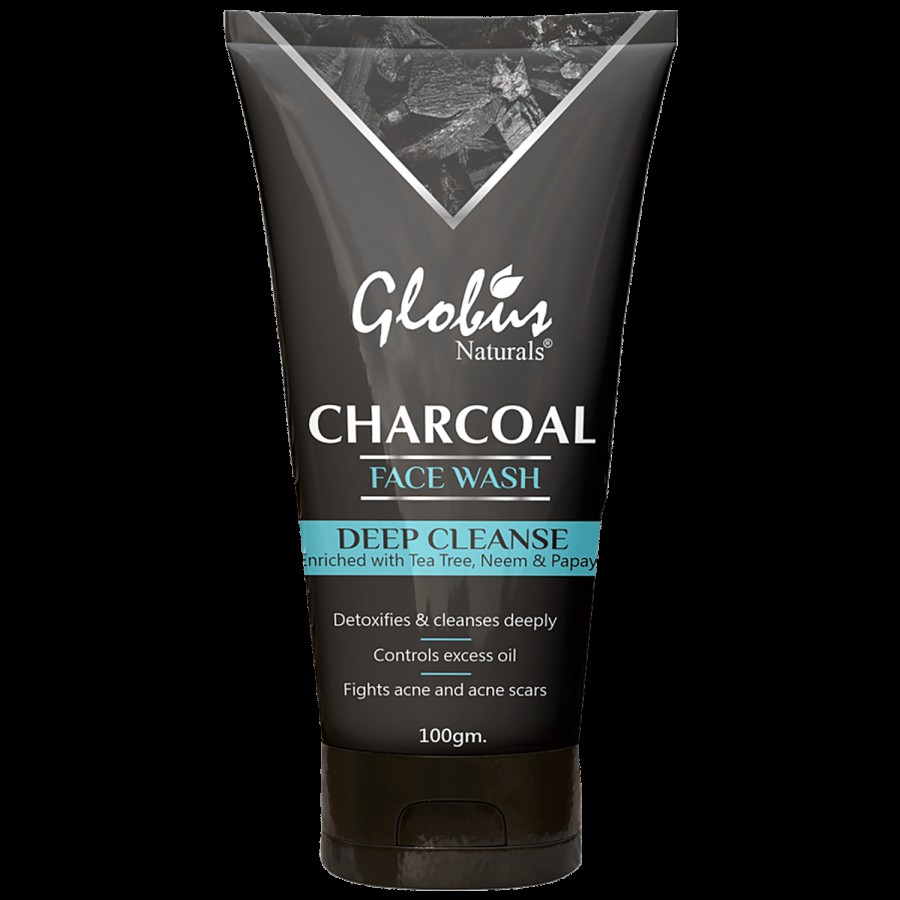 Globus Naturals Charcoal Detoxifying Combo Kit - Face Wash & Scrub