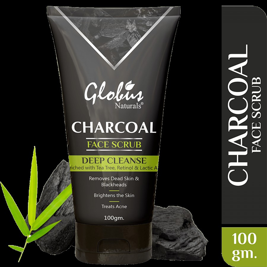 Globus Naturals Charcoal Face Scrub - Deep Cleanse