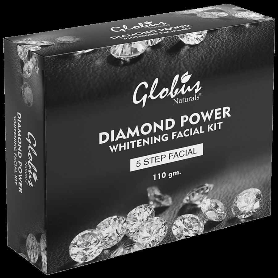 Globus Naturals Diamond Power Whitening Facial Kit - For Skin Tightening & Radiant Glow