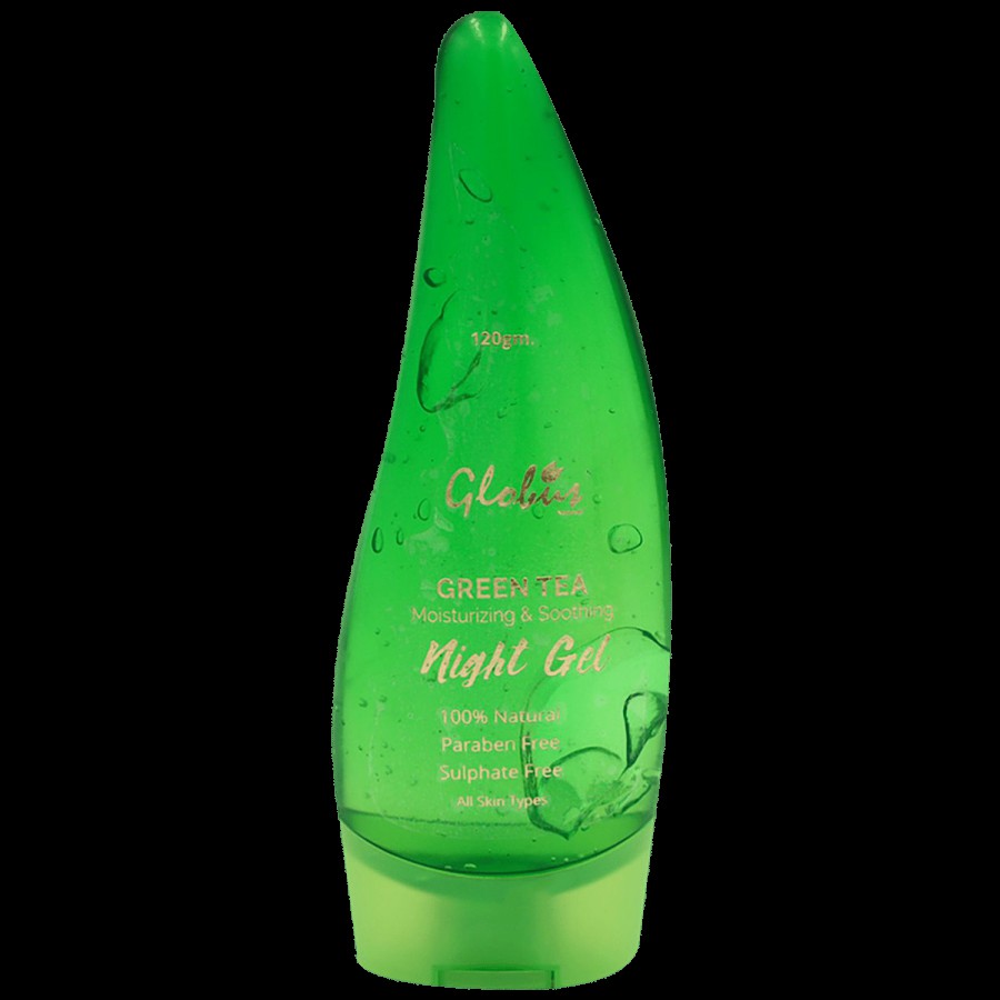 Globus Naturals Green Tea Moisturizing & Soothing Night Gel - 100% Natural