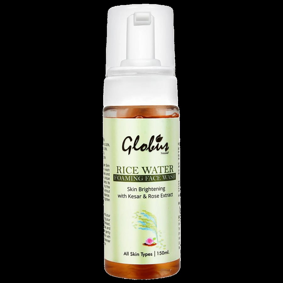 Globus Naturals Skin Brightening Foaming Face wash - Rice Water