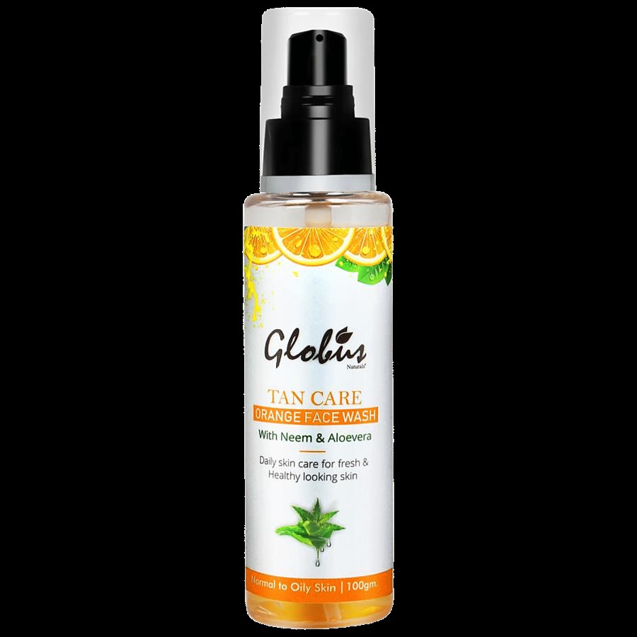 Globus Naturals Tan Care Face wash - Orange with Aloe Vera & Neem