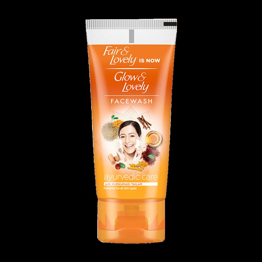 Glow & Lovely Ayurvedic Care Face Wash Natural Healthy Glowing Skin