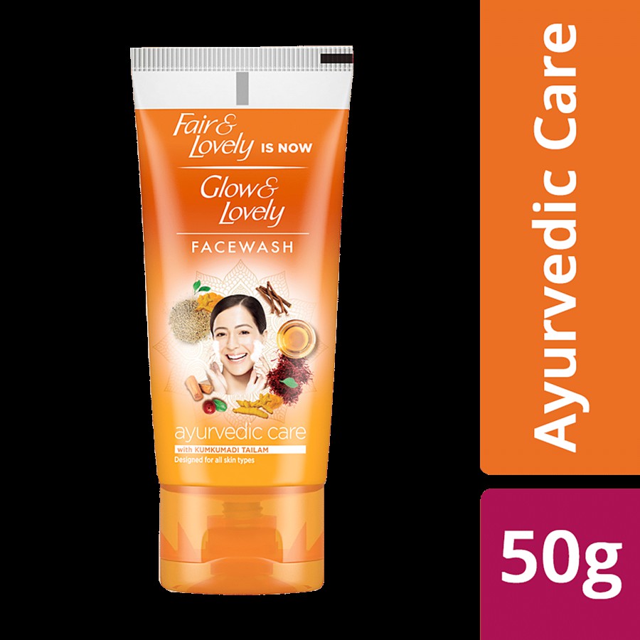 Glow & Lovely Ayurvedic Care Face Wash Natural Healthy Glowing Skin