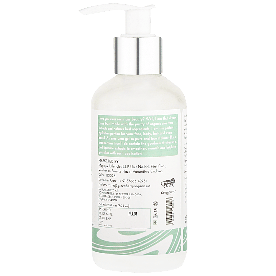 Greenberry Organics 99% Pure Aloe Vera Gel