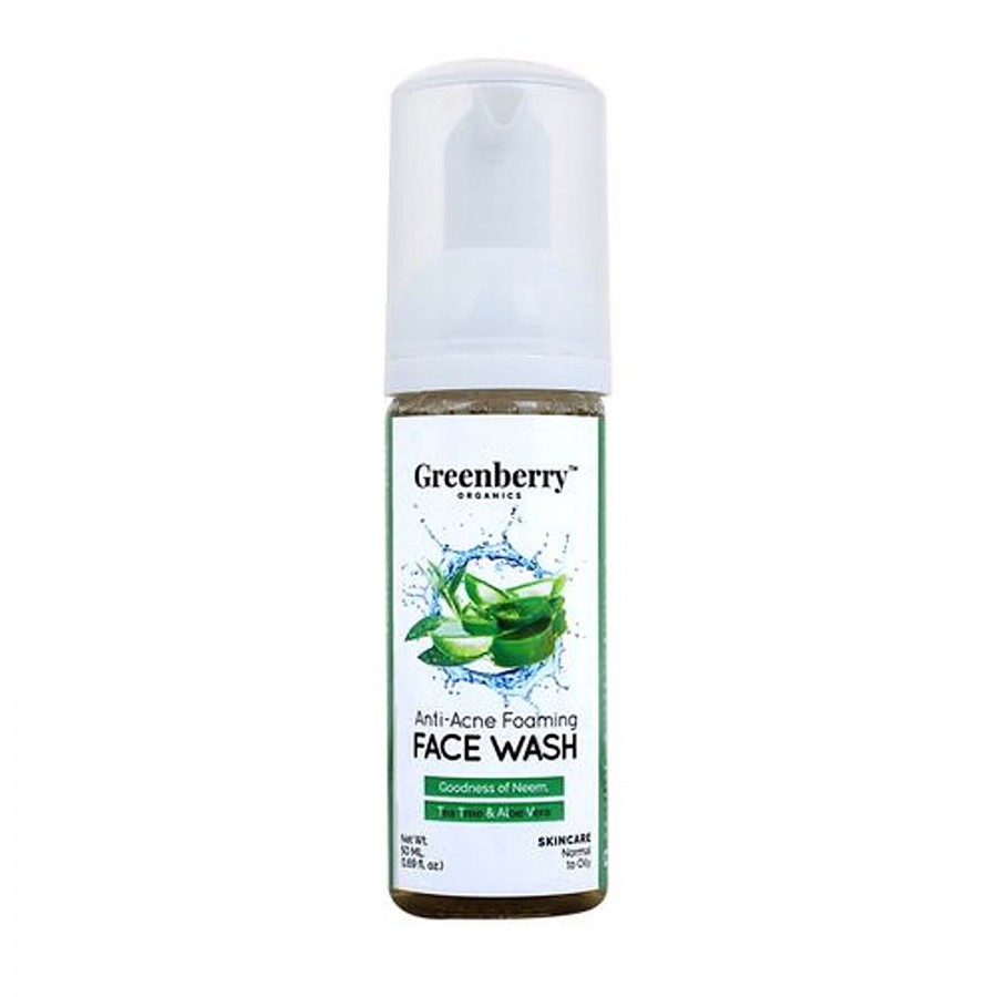 Greenberry Organics Anti-Acne Foaming Face Wash - Goodness of Neem & Tea Tree