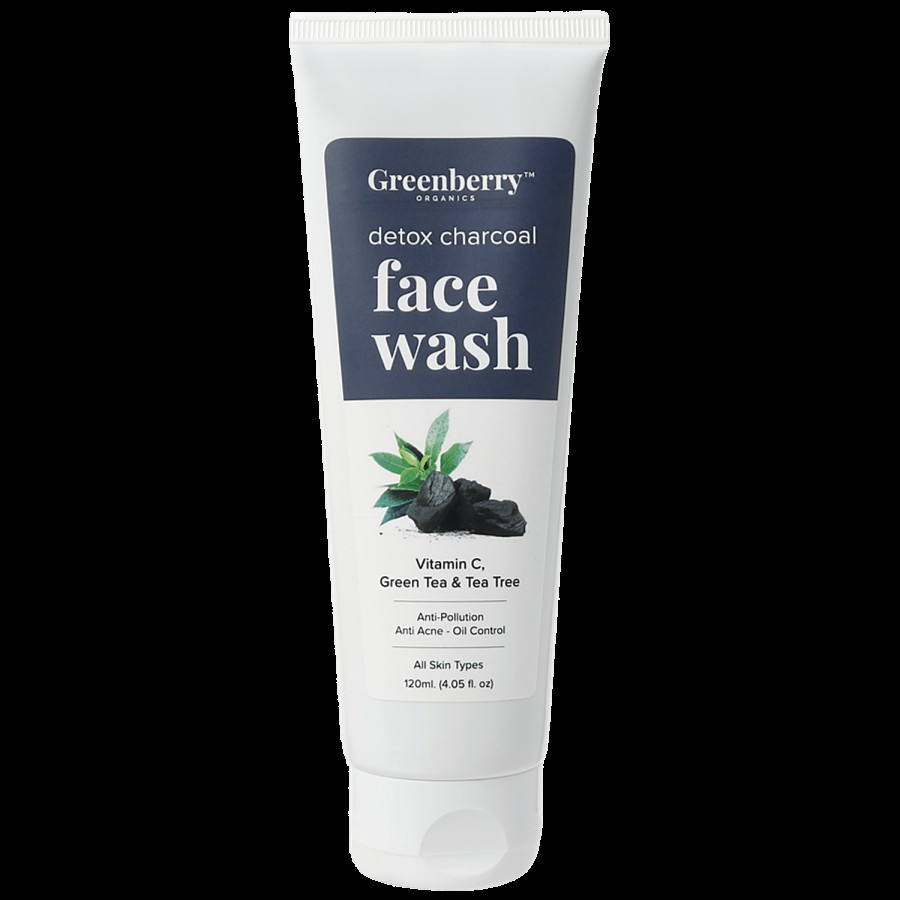 Greenberry Organics Detox Charcoal Face Wash - Vitamin C