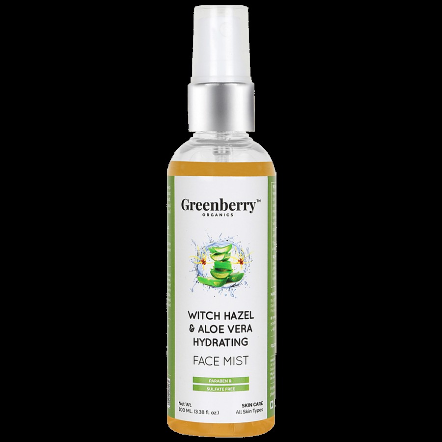 Greenberry Organics Hydrating Face Mist - Witch Hazel & Aloe Vera