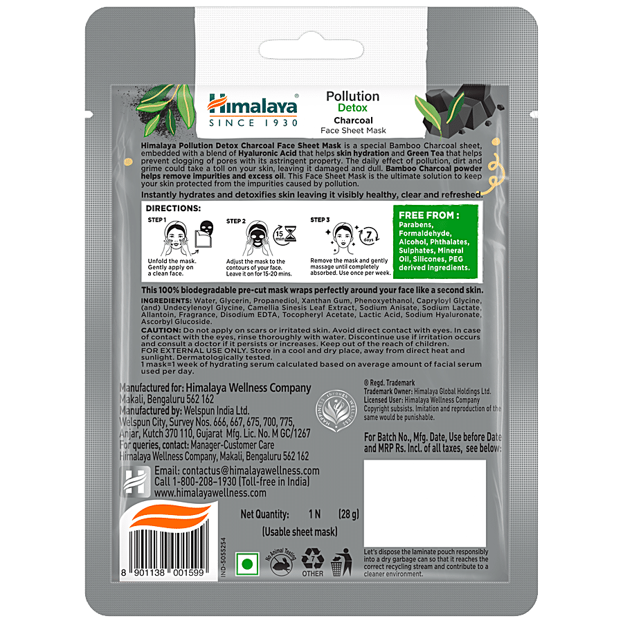 Himalaya Pollution Detox Charcoal Face Sheet Mask