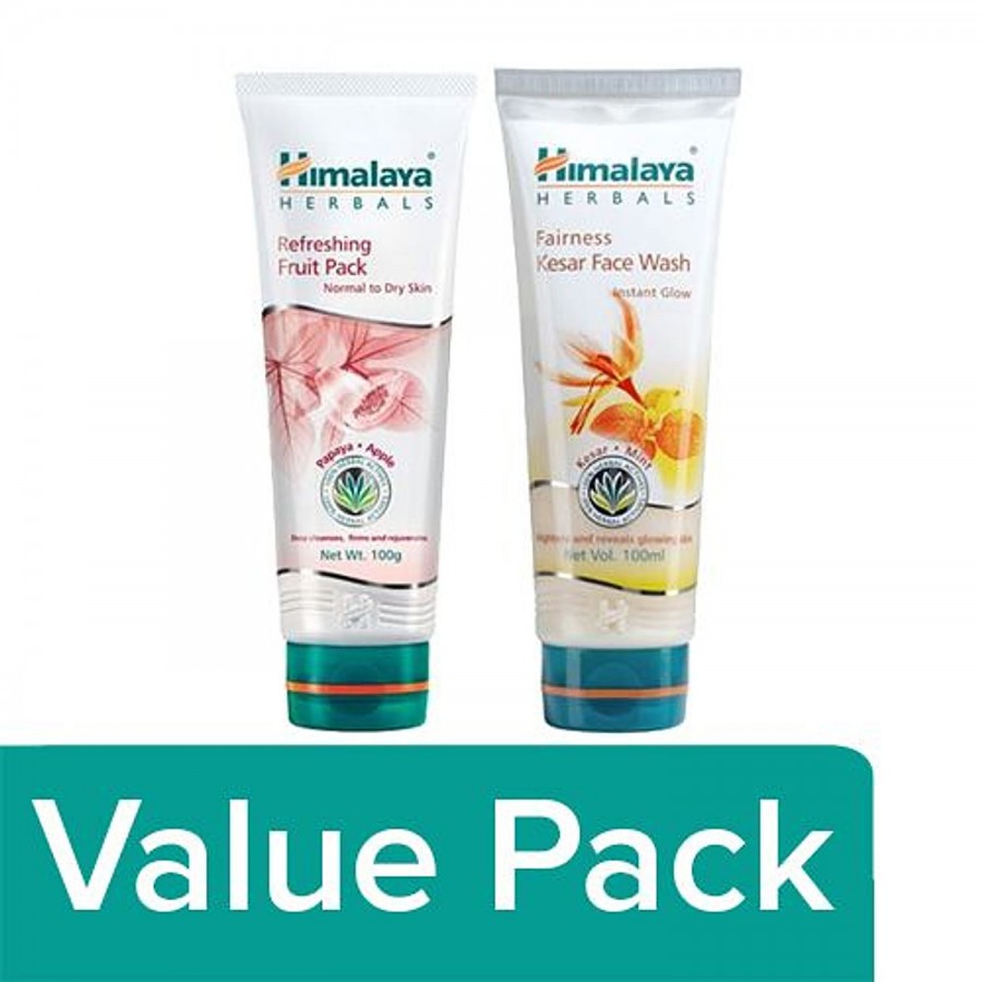 Himalaya Pack - Refreshing Fruit 100 gm + Face Wash - Fairness Kesar 100 ml